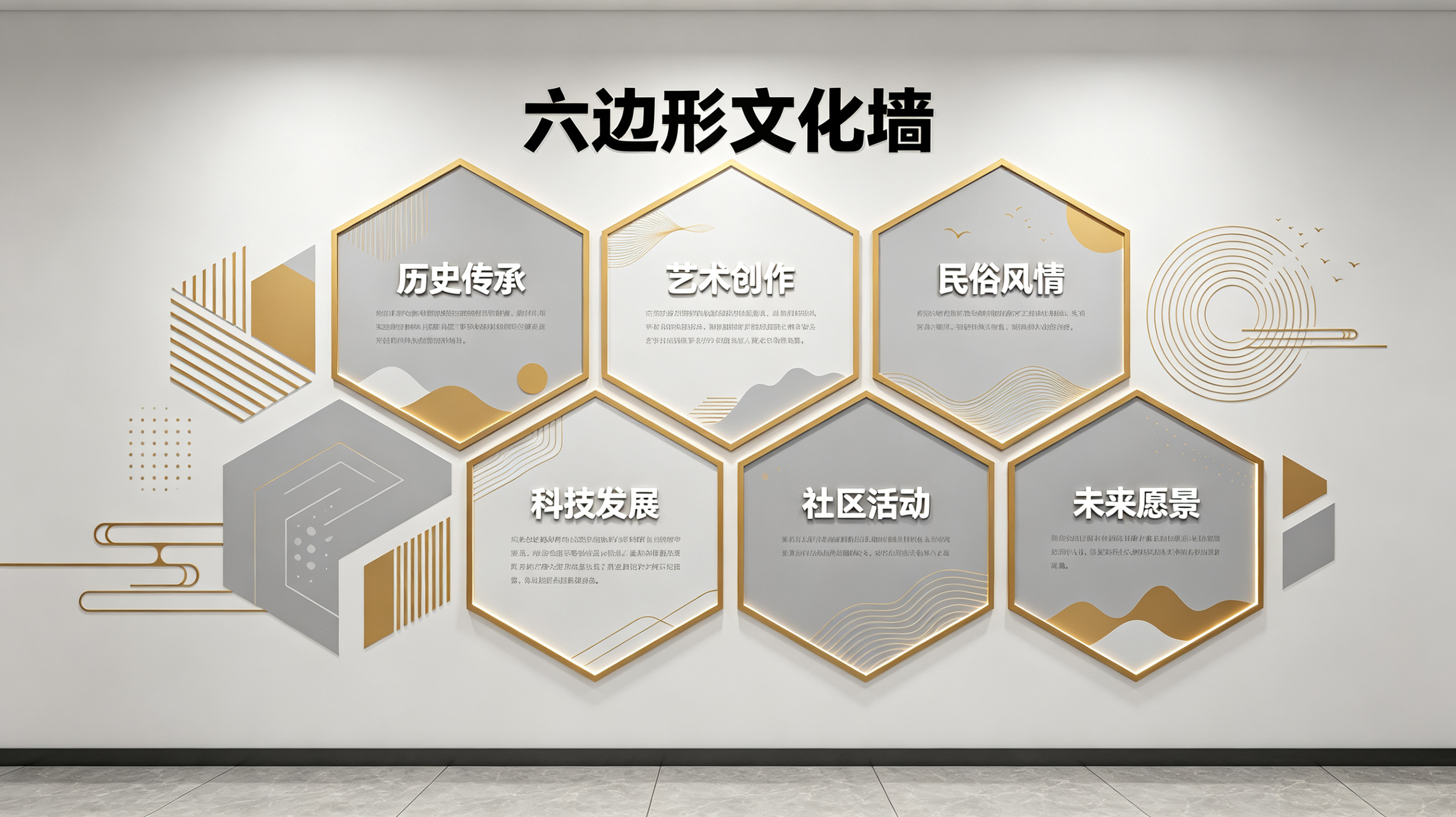 保康企业文化墙 | 六边形信息美学